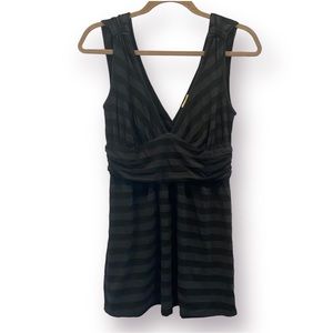 Ella Moss Black Striped V-Neck Tank